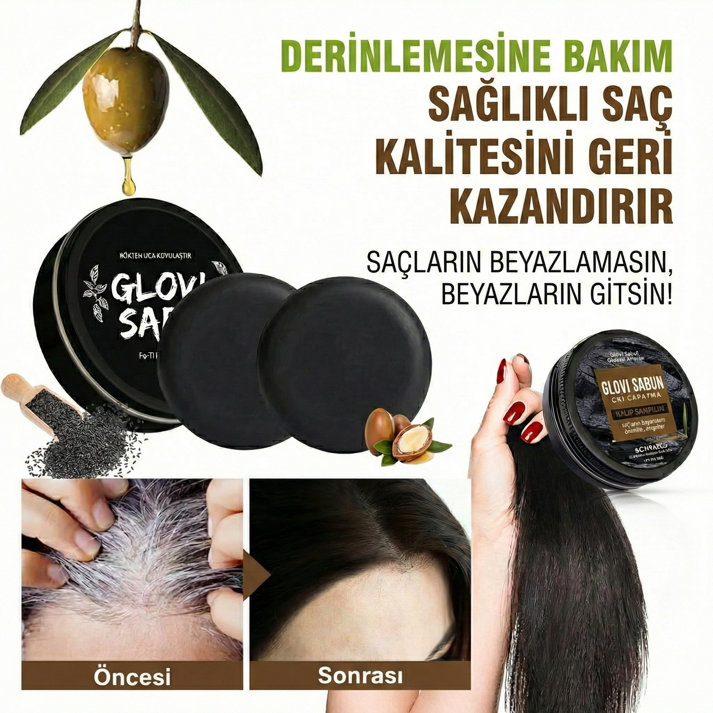 Saç Beyazlatma Karşıtı Doğal Sabun